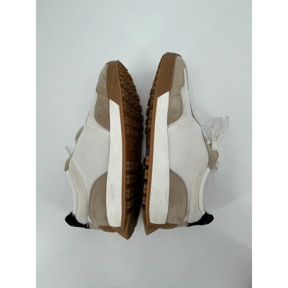Sam Edelman Mangle Low Top Sneakers Sesame White Suede Mesh US 7.5M EUR 38